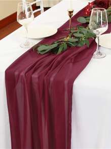 Simple Plain Table Runner - Burgundy - View 2