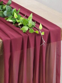 Simple Plain Table Runner - Burgundy - View 4
