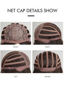 Tóc Giả Tổng Hợp Xoăn Dài Có Bangs - Dark Brown - Xem 3