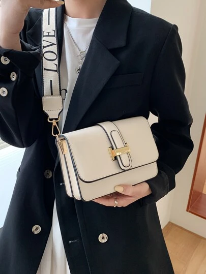 Fashionable Solid Color Minimalist Square Bag With Adjustable Wide Strap, Crossbody Bag Suitable For Women Daily Commute, Outdoor, Cosmetic Storage, Mother's Day Gift, Girlfriend Birthday, Holiday Gift