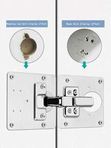 1pc Stainless Steel Door Hinge Repair Kit, Multifunction Cabinet Fixing Tool, For Home - Silver - View 4