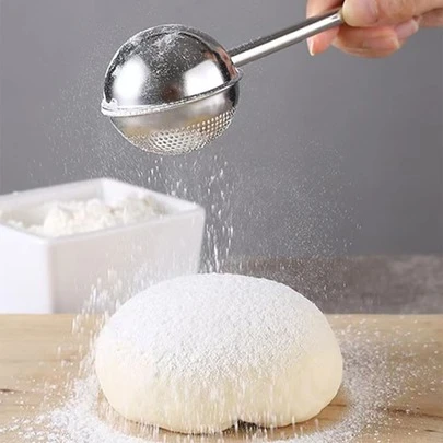 1 Bếp Bột Lau Bụi Để Nướng, Thao Tác Bằng Một Tay, Thép Không Gỉ Bột Đường Bình Lắc Khăn Lau Bụi, nhặt Và Bụi Bột Sàng