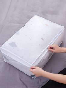 Cloud Pattern Quilt Storage Bag, Large Waterproof Clothing Storage Bag For Household - White - View 1