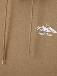 Manfinity Homme Áo nỉ Nam Dây kéo Túi Lá thư Giải trí - Màu Khaki - Xem 4