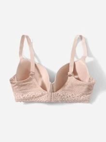 Áo Ngực & Áo Ngực Không Dây Kích Thước Lớn Tương phản ren màu trơn Lãng mạn - Màu be - Xem 2