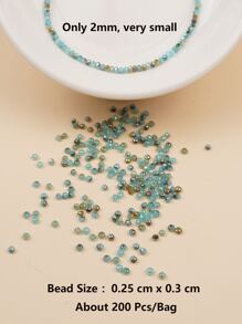 200pcs Random Glass Bead DIY Jewelry Accessory - Multicolor - View 4