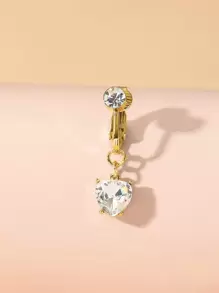 1入組水鑽愛心裝飾臍釘銅水晶龐克穿孔適合男人及女人-製作A大膽個性帶這潮流前衛身體鏈禮品銅首飾類