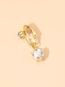 1入組水鑽愛心裝飾臍釘銅水晶龐克穿孔適合男人及女人-製作A大膽個性帶這潮流前衛身體鏈禮品銅首飾類