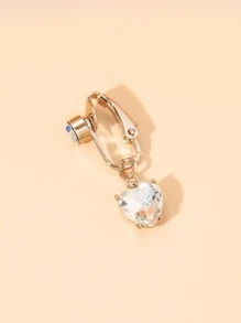 1入組銅水鑽愛心裝飾臍釘適合女士和男士,龐克穿孔,A時尚身體鏈禮品適用於任何場合銅首飾類