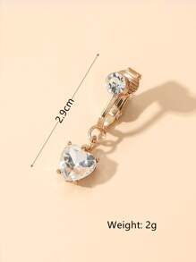 1入組銅水鑽愛心裝飾臍釘適合女士和男士,龐克穿孔,A時尚身體鏈禮品適用於任何場合銅首飾類