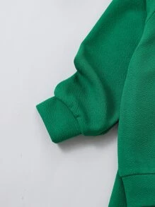 SHEIN Chàng trai trẻ Đồ họa Chữ Và Gấu Áo len & Quần nỉ - màu xanh lá - Xem 4