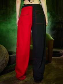 ROMWE Grunge Punk Two Tone Cargo Jeans - Multicolor - View 3