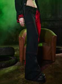 ROMWE Grunge Punk Two Tone Cargo Jeans - Multicolor - View 5