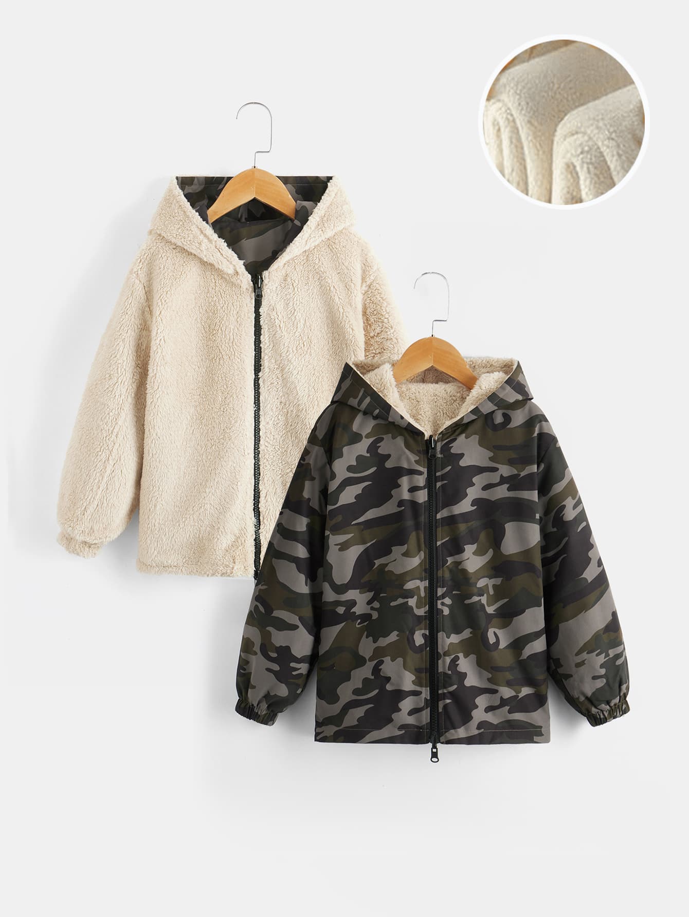 SHEIN Bé Trai Jackets Dây kéo Ngụy trang Giải trí - Nhiều màu - Xem 1