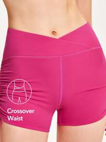 GLOWMODE 3" FeatherFit™ V-Waist Ruched Studio Shorts - Pink - View 5