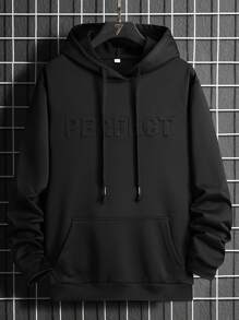 Manfinity Homme Áo nỉ Nam Dây kéo Túi Lá thư Giải trí - màu đen - Xem 1