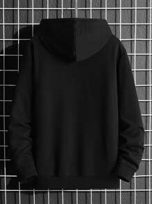 Manfinity Homme Áo nỉ Nam Dây kéo Túi Lá thư Giải trí - màu đen - Xem 2