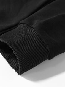 Manfinity Homme Áo nỉ Nam Dây kéo Túi Lá thư Giải trí - màu đen - Xem 3