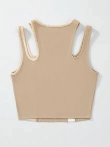 SHEIN Unity Colorblock Cut Out Rib-knit Tank Top - Multicolor - View 2