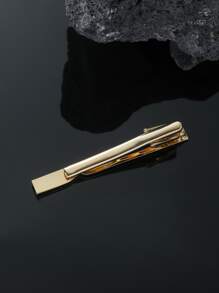 時尚流行男士簡約領帶夾朋克流行風格合金材料適合珠寶禮物和時尚外觀 - 金黃色 - 查看 2