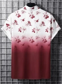 Manfinity RSRT 男士印花漸層襯衫不帶T恤 - 紅白色 - 查看 2