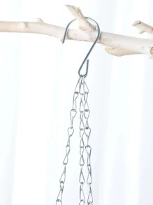 1pc Hanging Plant Container Without Plant - Silver - View 3