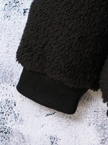 Toddler Boys Colourblock Hooded Teddy Jacket Without Tee - Multicolor - View 3