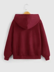 SHEIN Tween Jongen Grafische lettersprint Met kap Hals Sweatshirts