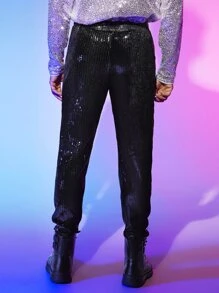 Manfinity RebelGame Quần Nam màu trơn Buổi tiệc - màu đen - Xem 3
