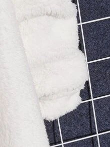 Manfinity VCAY Men Colourblock Hooded Teddy Coat Without Tee - White - View 2