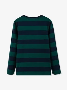 男大童休閒舒服長袖條紋圖案T恤