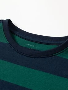 男大童休閒舒服長袖條紋圖案T恤