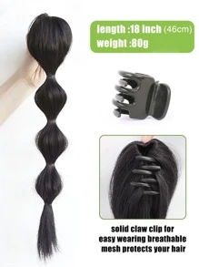 Medium Synthetic Ponytail With Claw - Black - View 3