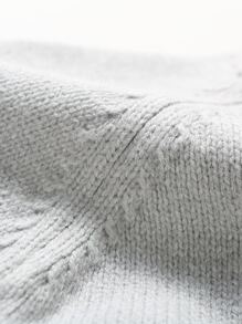 Bebé Mono ala trasero de manga raglán tejido - Gris Claro - Ver 5