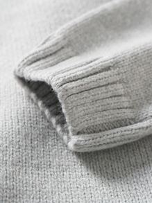 Bebé Mono ala trasero de manga raglán tejido - Gris Claro - Ver 4