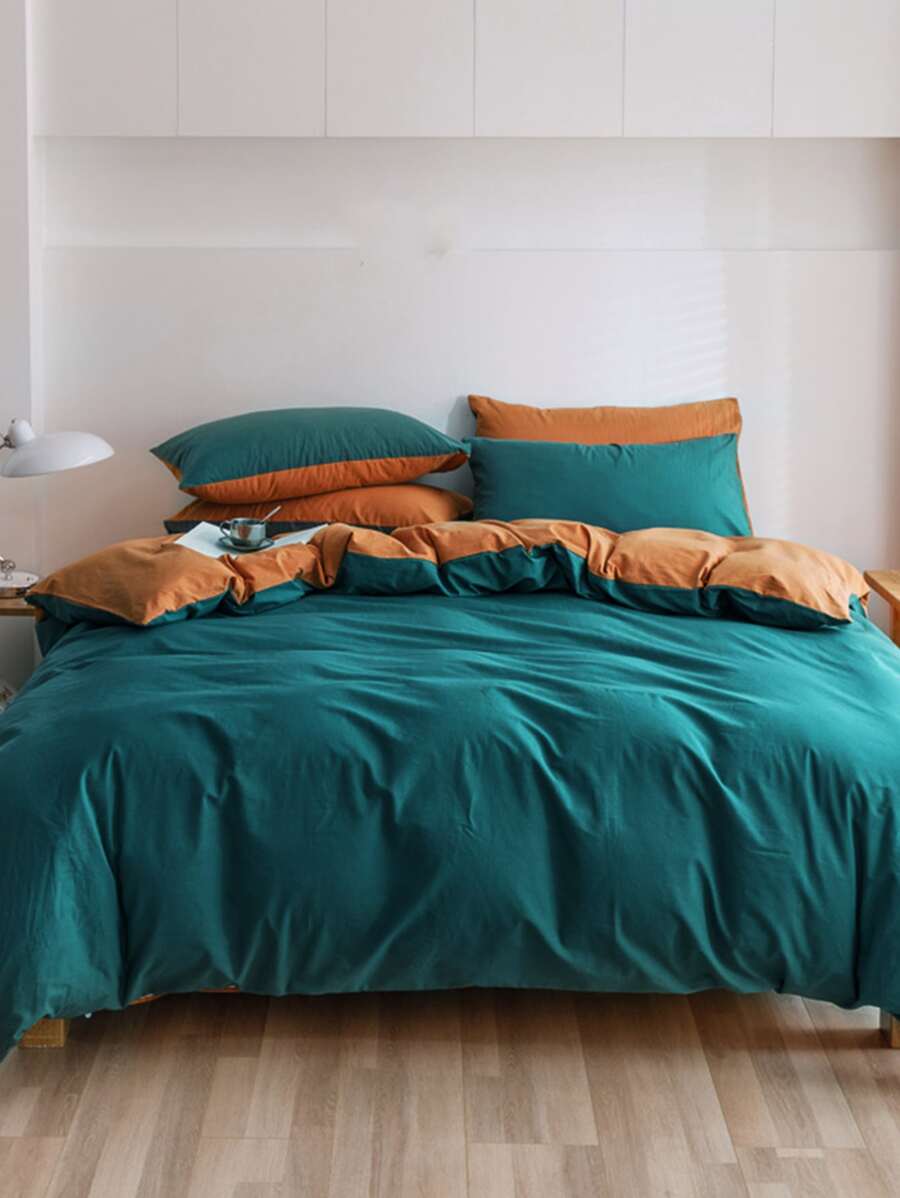 Two Tone Duvet Cover Set Without Filler - Multicolor - View 1