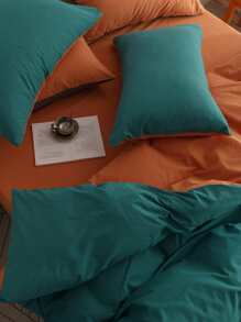 Two Tone Duvet Cover Set Without Filler - Multicolor - View 2