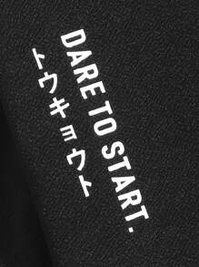 GENTILAND Men Slogan Graphic Pullover - Black - View 5