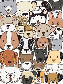 25入組卡通狗貼紙 - 彩色 - 查看 1