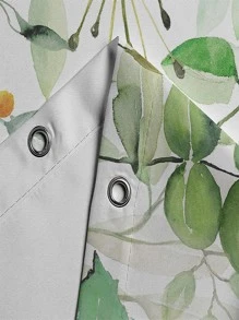 Leaf Print Waterproof Shower Curtain - Multicolor - View 5