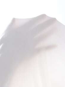 SHEIN PETITE Top de tirantes corto con abertura tejido de canalé - Blanco - Ver 6