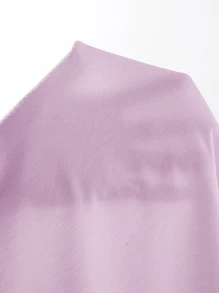 SHEIN PETITE Áo hai dây Lộ Lưng Hội Chữ thập màu trơn Gợi cảm - Màu tím hoa cà - Xem 6