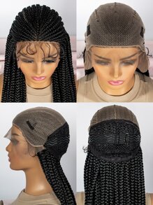 13*9 Lace Front Extra Long Braiding Synthetic Wig - Black - View 8
