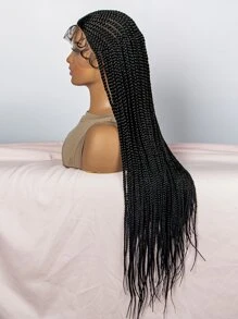 13*9 Lace Front Extra Long Braiding Synthetic Wig - Black - View 4