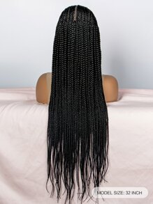13*9 Lace Front Extra Long Braiding Synthetic Wig - Black - View 5