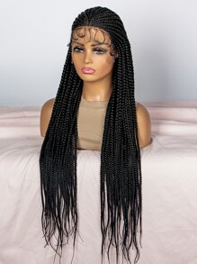 13*9 Lace Front Extra Long Braiding Synthetic Wig - Black - View 6