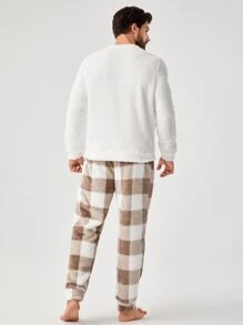 Hombres Conjunto de pijama de cuadros - Multicolor - Ver 2