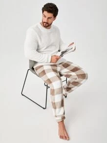 Hombres Conjunto de pijama de cuadros - Multicolor - Ver 6