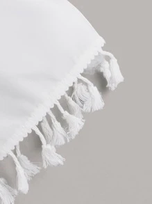 Swim Basics Summer Beach Tassel Decor Kimono - White - View 4