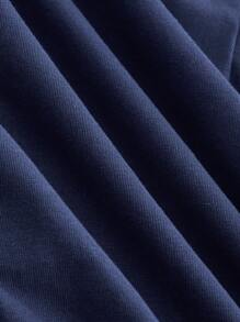 SHEIN MOD Đầm Bất đối xứng Cắt ra Chia Tương phản ràng buộc màu trơn Giải trí - Màu xanh hải quân - Xem 8